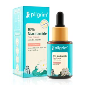 Pilgrim 10% Niacinamide Serum 30ml For Acne Marks|With 1% Zinc PCA, Salicylic & Hyaluronic Acid|Niacinamide Serum For Oily Skin, Acne-Prone, Combination, Normal Skin|Oil Control, Anti-Acne|Women & Men